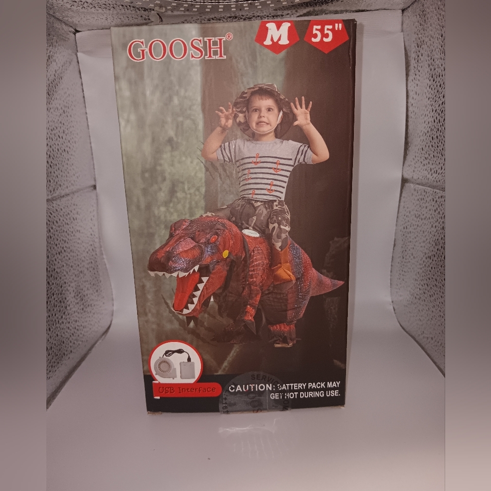 GOOSH inflatable Ice Dinosaur Halloween Costume Unisex 55 inches (Size M) New